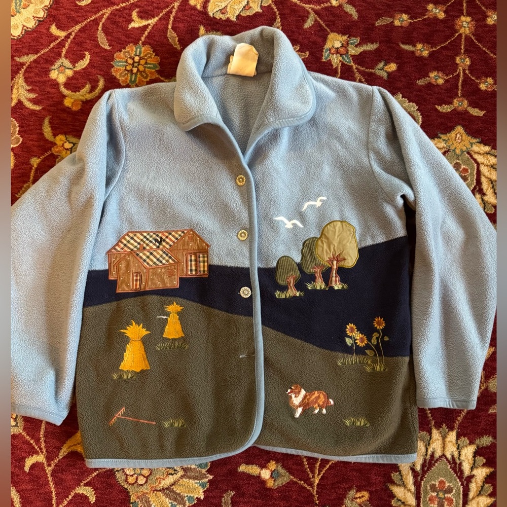 Northern reflections sweater, jacket cottage core vintage Embroidered Jacket